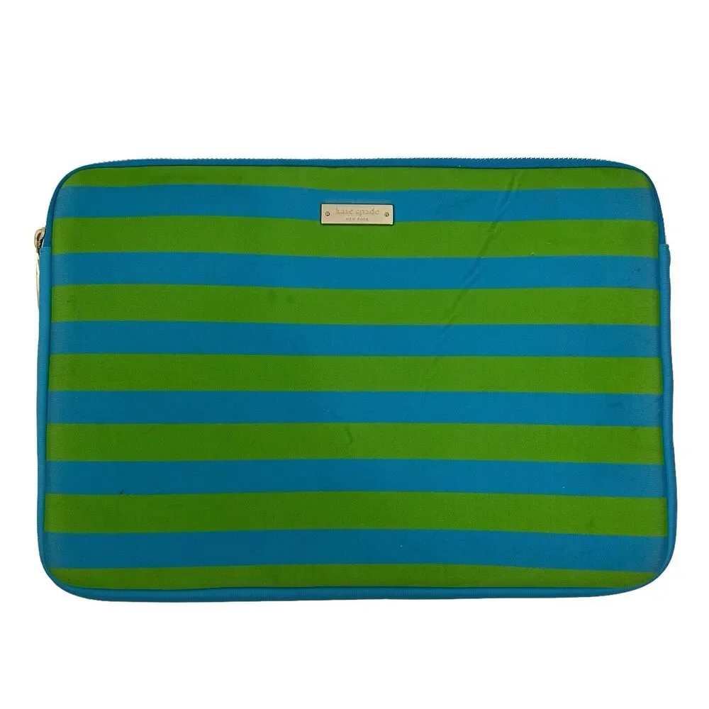 Kate Spade Neoprene Laptop Notebook Sleeve Cover Blue Green Laptops iPads‎
